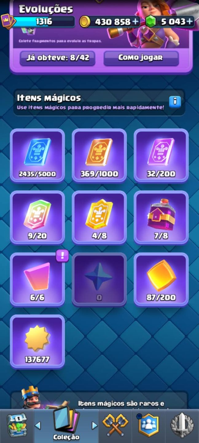Conta de clash royale com 10k de trofeus e 5k de gemas