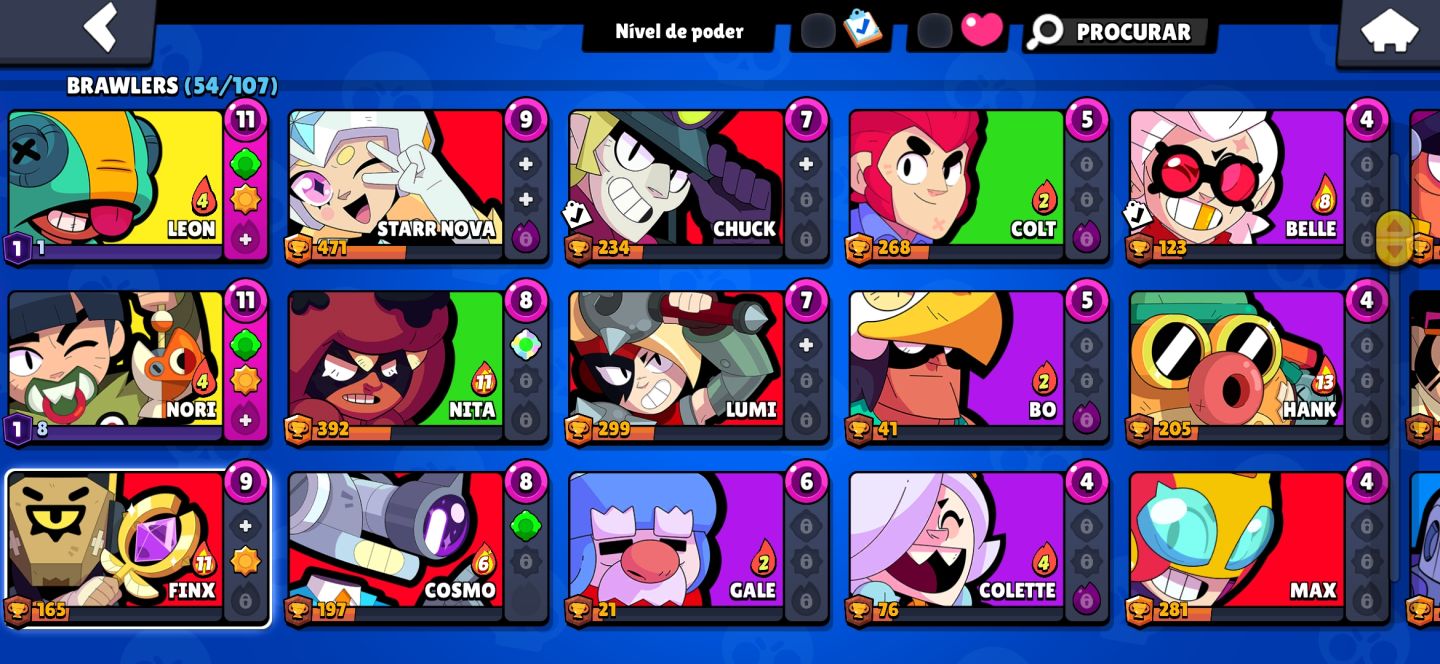 CONTA BRAWL STARS COM 23K TROFÉUS ACUMULADOS E 54 BRAWLERS DISPONÍVEIS