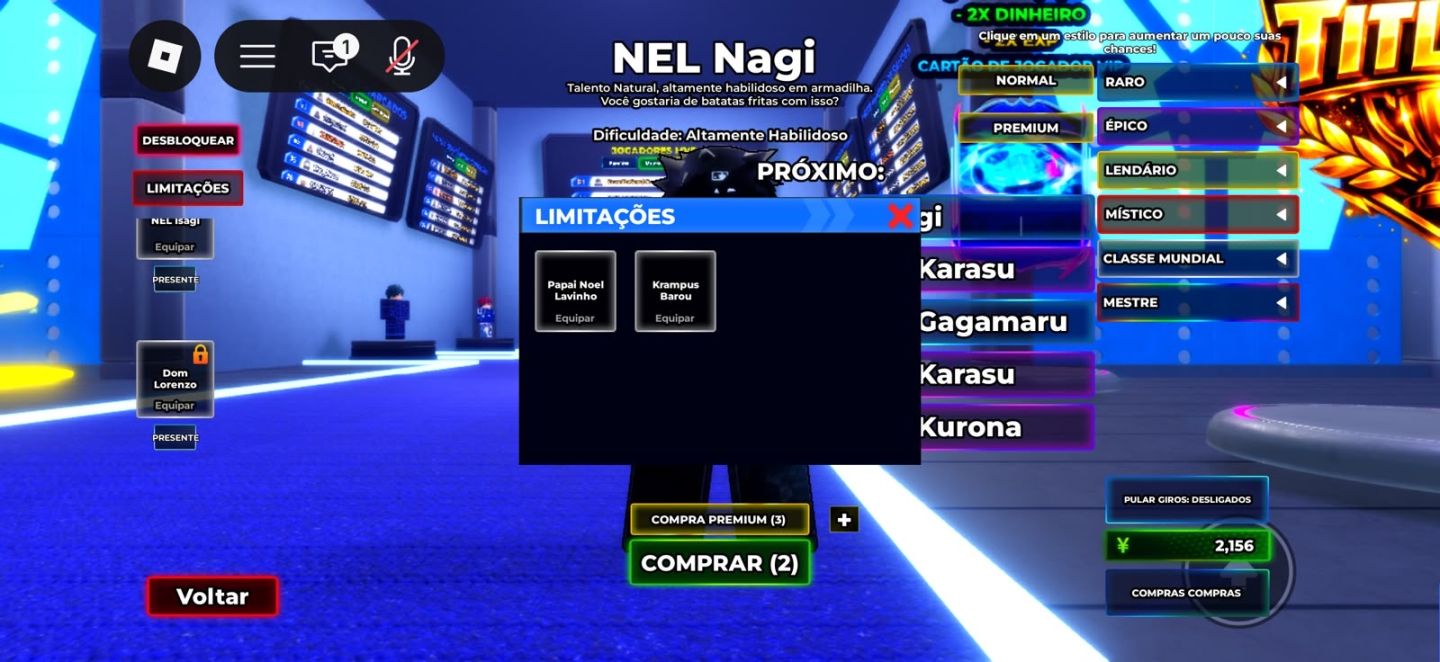 CONTA ROBLOX OP SKINS DIVERSAS + BLOX FRUITS + BLUE LOCK (LOCKED) + JJK