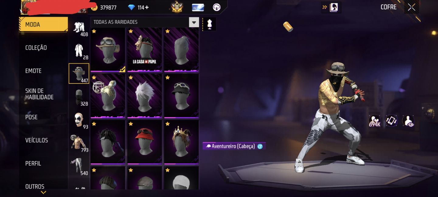 CONTA DE FREE FIRE PRIME 8 COM 4 ANGELICAIS E AVENTUREIRO