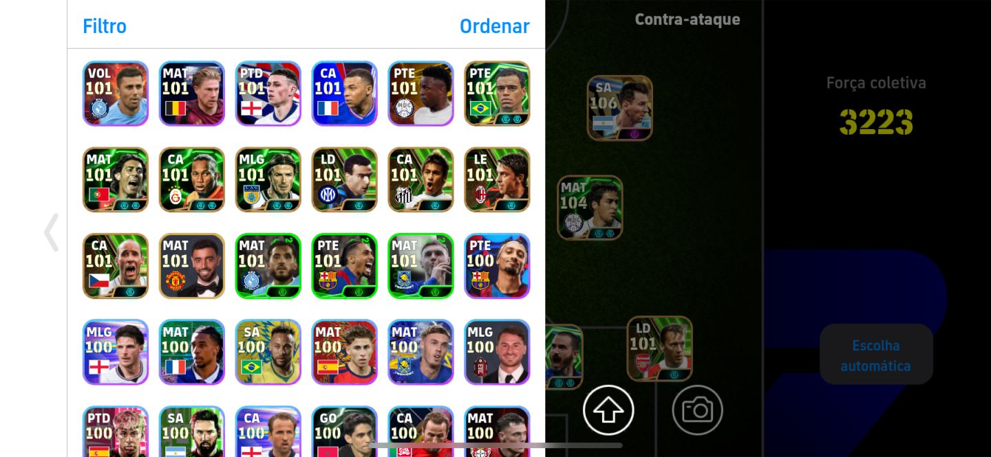 CONTA EFOOTBALL +3220 FORÇA COLETIVA, MESSI, MBAPPE, DROGBA, RONALDINHO ETC