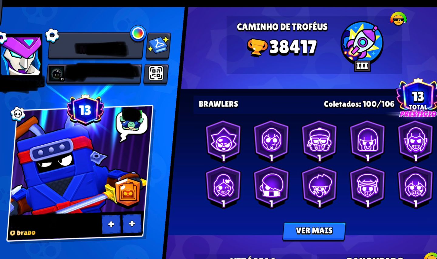CONTA DE BRAWL STARS COM MUITAS SKINS