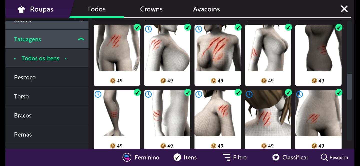 Conta feminina Level 32 - (PREÇO NEGOCIÁVEL)