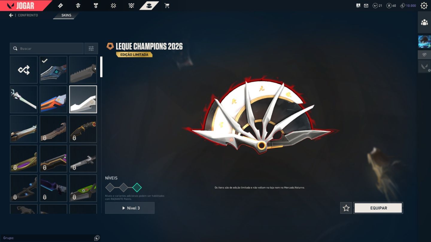CONTA VALORANT | KURONAMI 2.0 + CHAMPIONS 2026 (EDIÇÃO LIMITADA) | 3+ MELEES | F