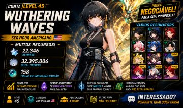CONTA WUTHERING WAVES LEVEL 45 | SERVIDOR AMERICANO