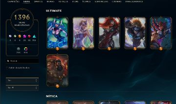Conta LoL 1396 Skins + Conta Valorant Ascendente + Conta TFT Mestre