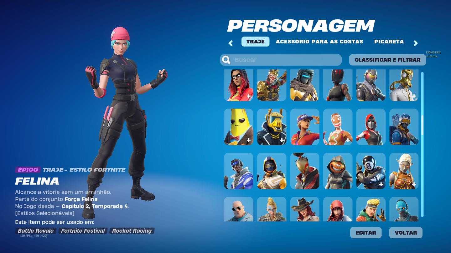 Conta Fortnite, Season 4 full +, 223 skins, Wildcat, Glow, Minty, Skin INTEL+ +