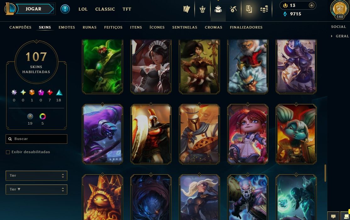 Full Acesso - 107 Skins - 120 Campeões - Level 140 Promoção Apenas Hoje!!!!