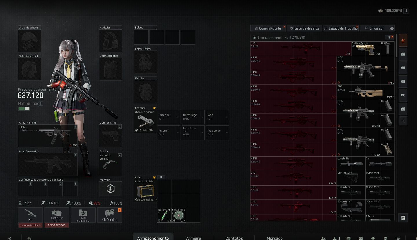 Conta arena breakout com karambit 450 milhões stash