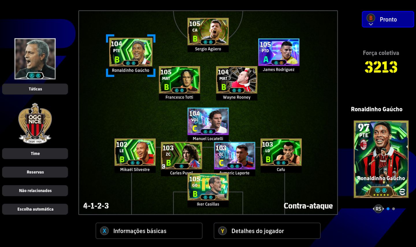 CONTA EFOOTBALL XBOX/PC FORÇA 3213 | RONALDINHO, AGÜERO, CASILLAS, ACESSO TOTAL