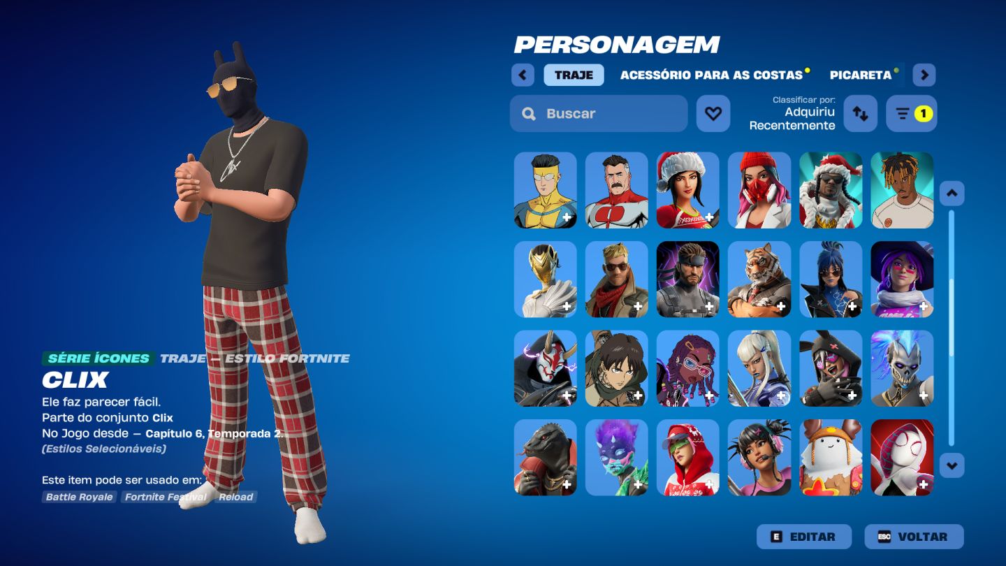 Conta Epic Games Acesso Total+Fortnite Com Skins Top+Mais De 5 Jogos Resgatados