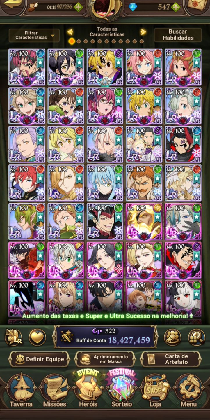 Conta 7DS Grand Cross 18kk cc box