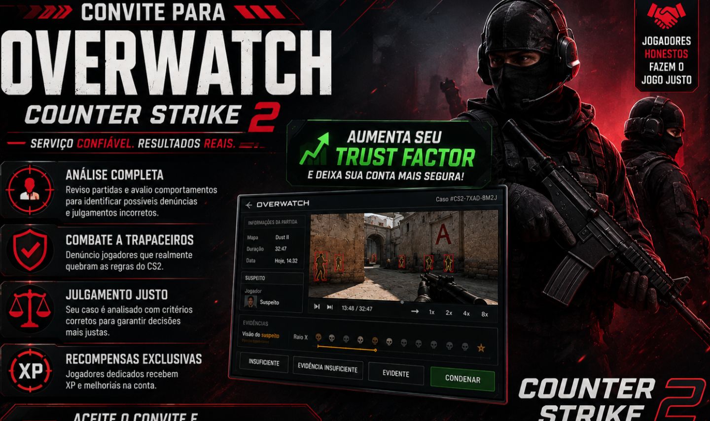 CONVITE PARA OVERWATCH / VACNET COUNTER-STRIKE 2 (CS2)
