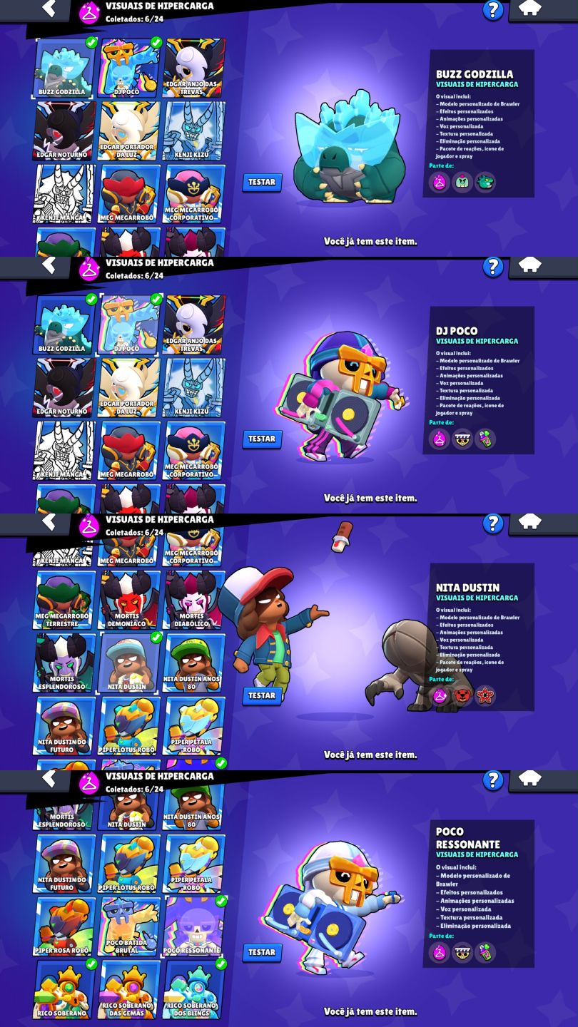 CONTA DE BRAWL STARS 65K DE TROFEUS |107 BRAWLERS VARIAS FAMA