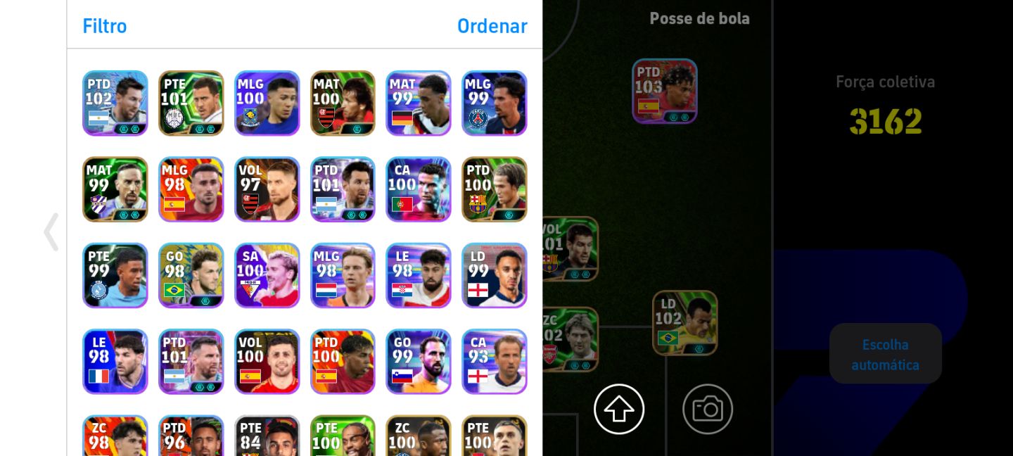 CONTA eFOOTBALL | ELENCO 3162 | ZC 107 | VÁRIOS 100+