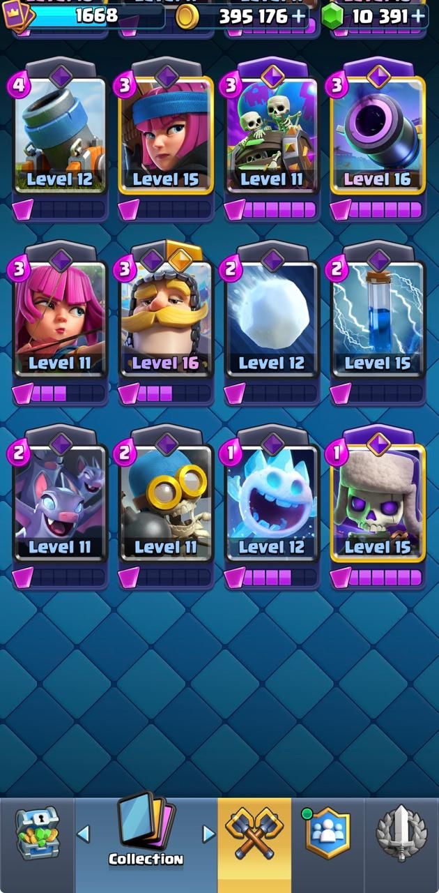 Conta Clash Royale Nível 16 - 10000+ Gemas - 15 Evos e 8 Heróis - 122 cartas