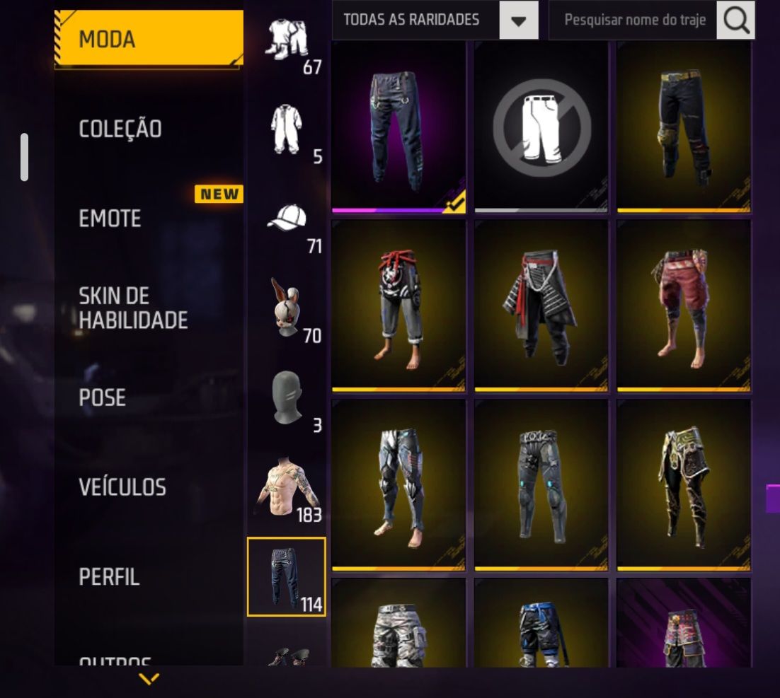 Conta rara free fire