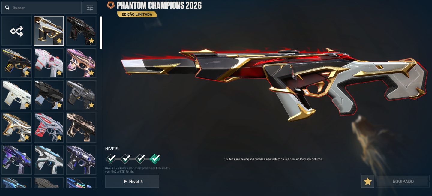 CONTA DE VALORANT COM MUITAS SKINS INCLUINDO CHAMPIONS 2024 E 2026
