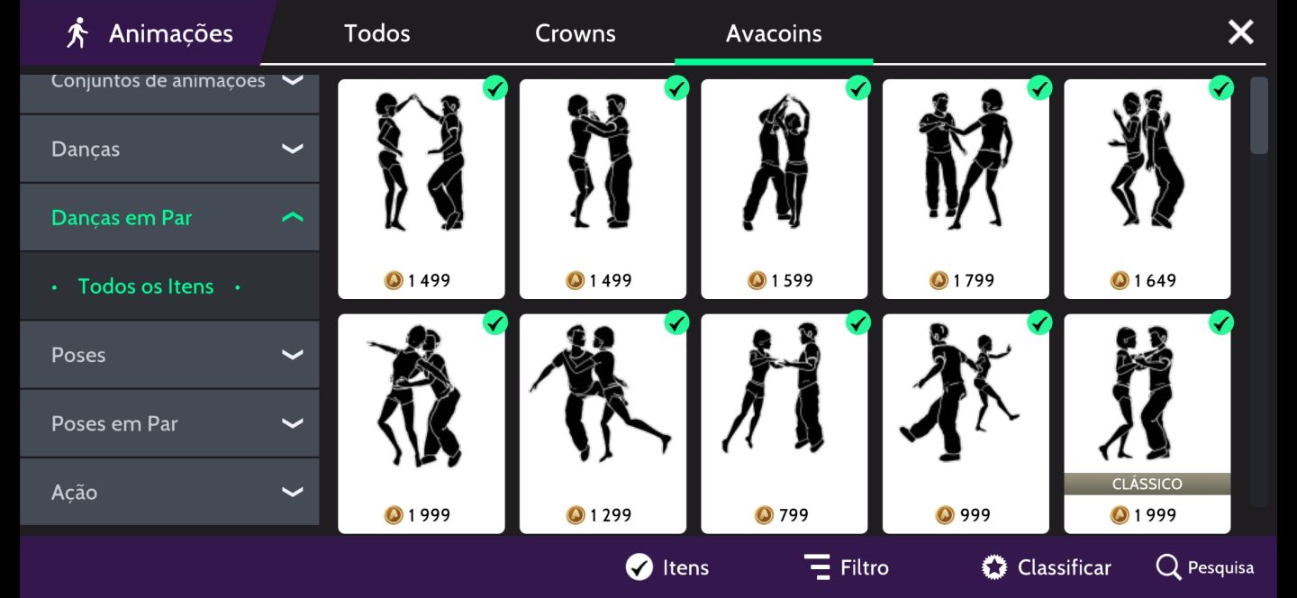 Conta de avakin life nivel alto com 1 milhão de avacoins e 299 mil diamantes