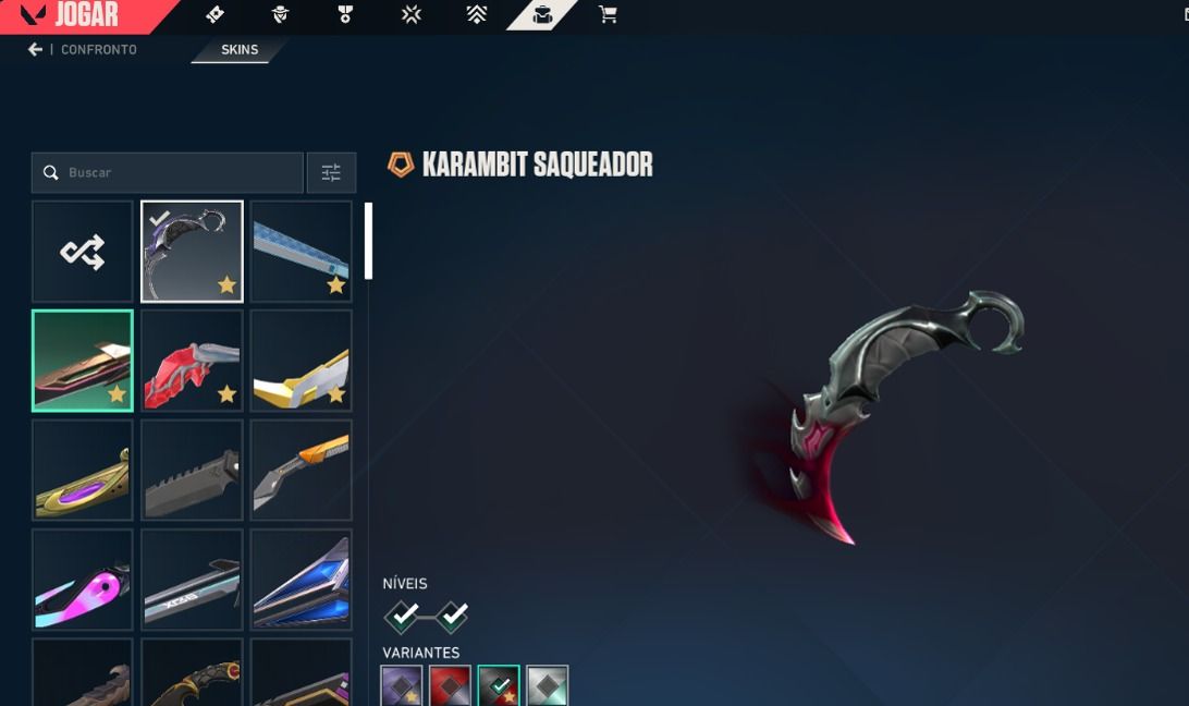 Conta valorant 9 vandal, 8 phantom, 5 skins de faca, operator 2.3k gastos
