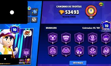 Conta de Brawl Stars com 53k de troféus e 95 Brawlers ( criada em 2021 )
