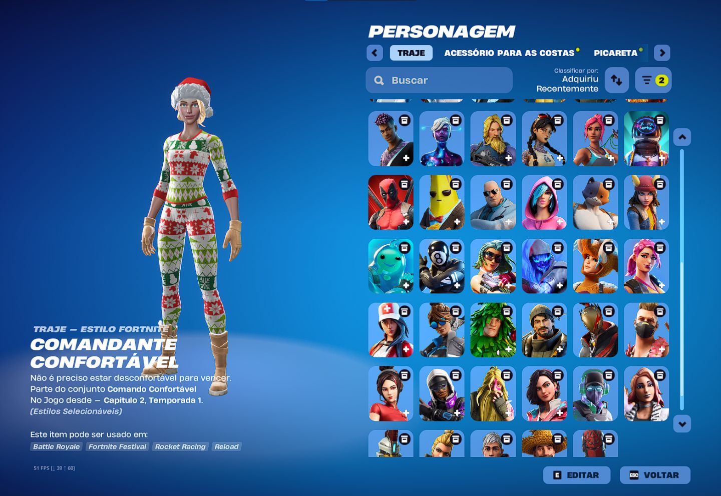Conta de fortnite com mt skin e picareta