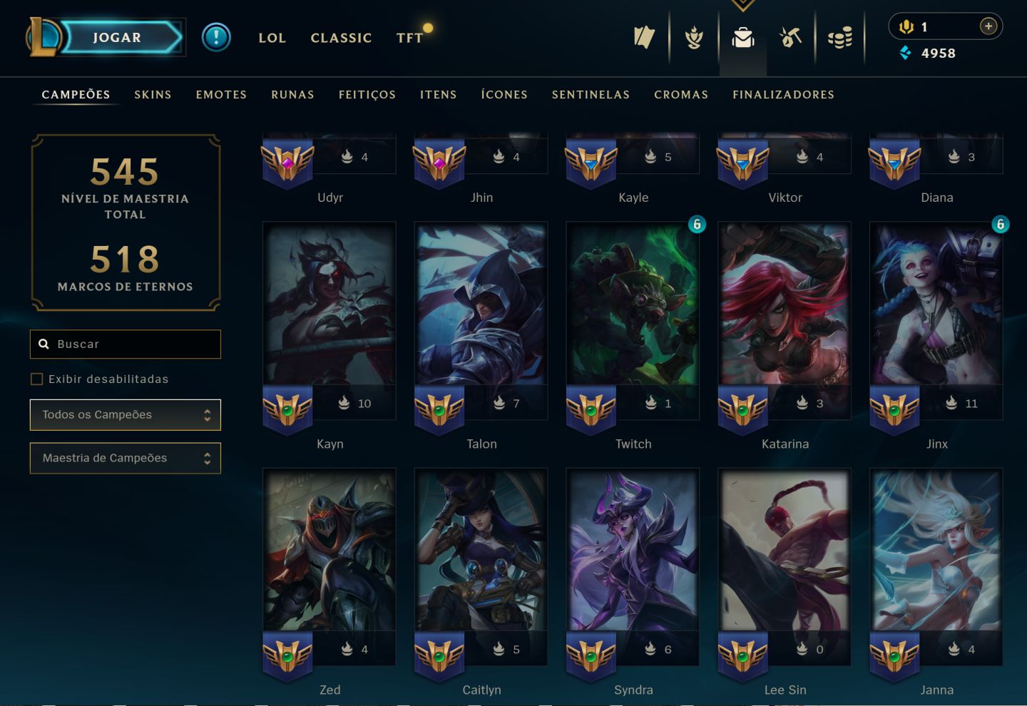 CONTA LOL ANTIGA LV 188 COM KAYLE JUIZA SEASON 1 ATUAL UNRANKED