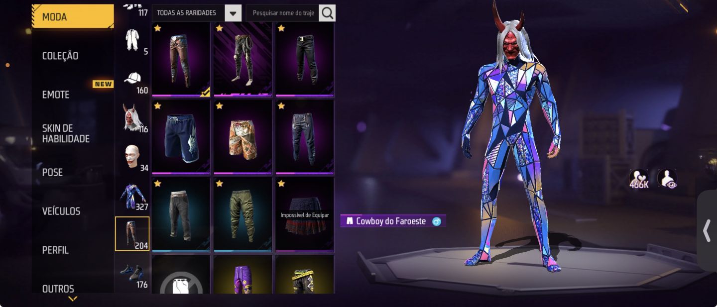 CONTA FREE FIRE [327 PEITAS] CONJUNTO DIABÃO | FULL ATT 2 DISPARO | SUPER FUSÃO