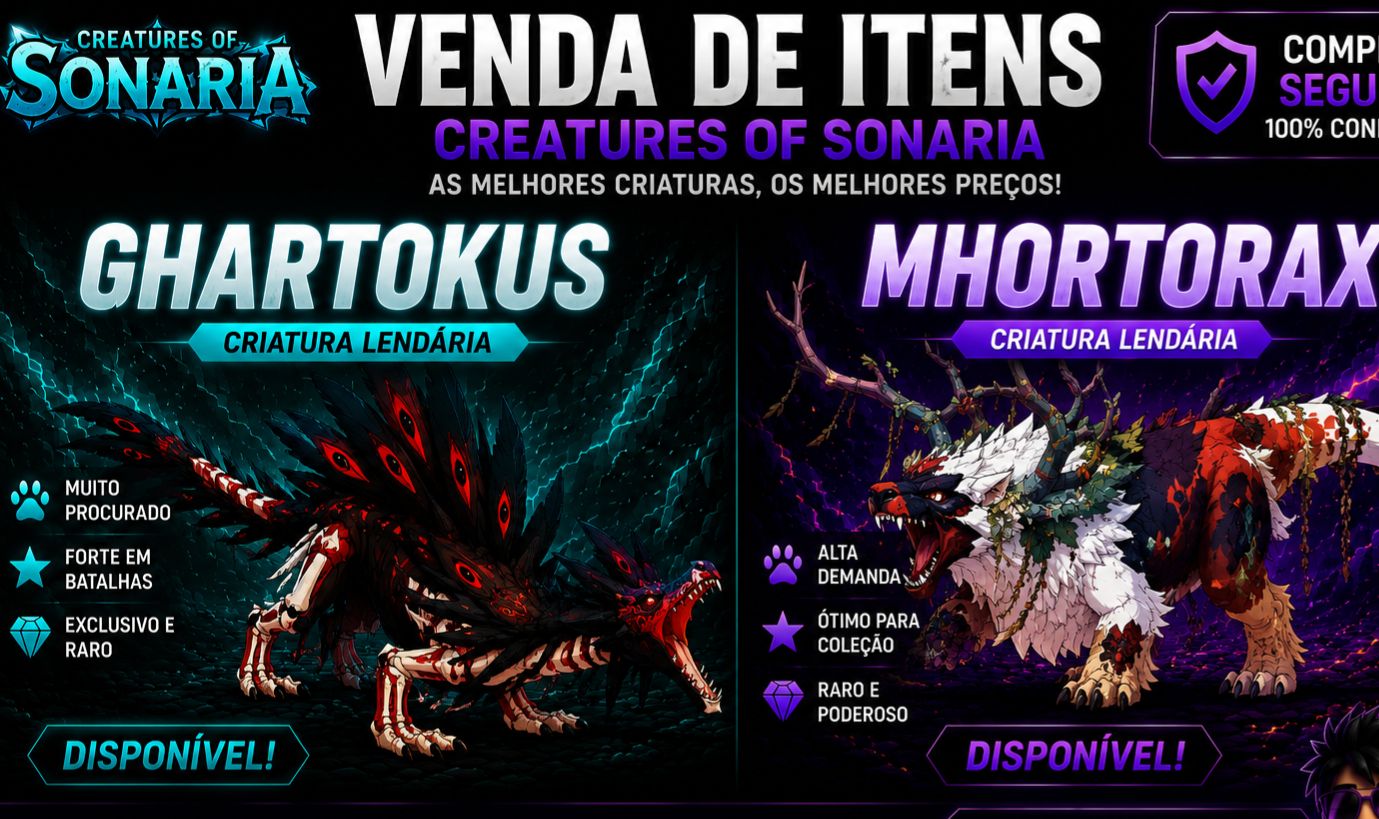 Itens de Creatures of Sonaria e outros jogos Roblox. Chame!