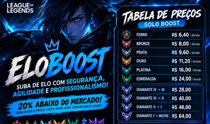 PROMOÇÂO 50% OFF BOOST LOL | Suba de Elo + Serviço Rápido e Profissional