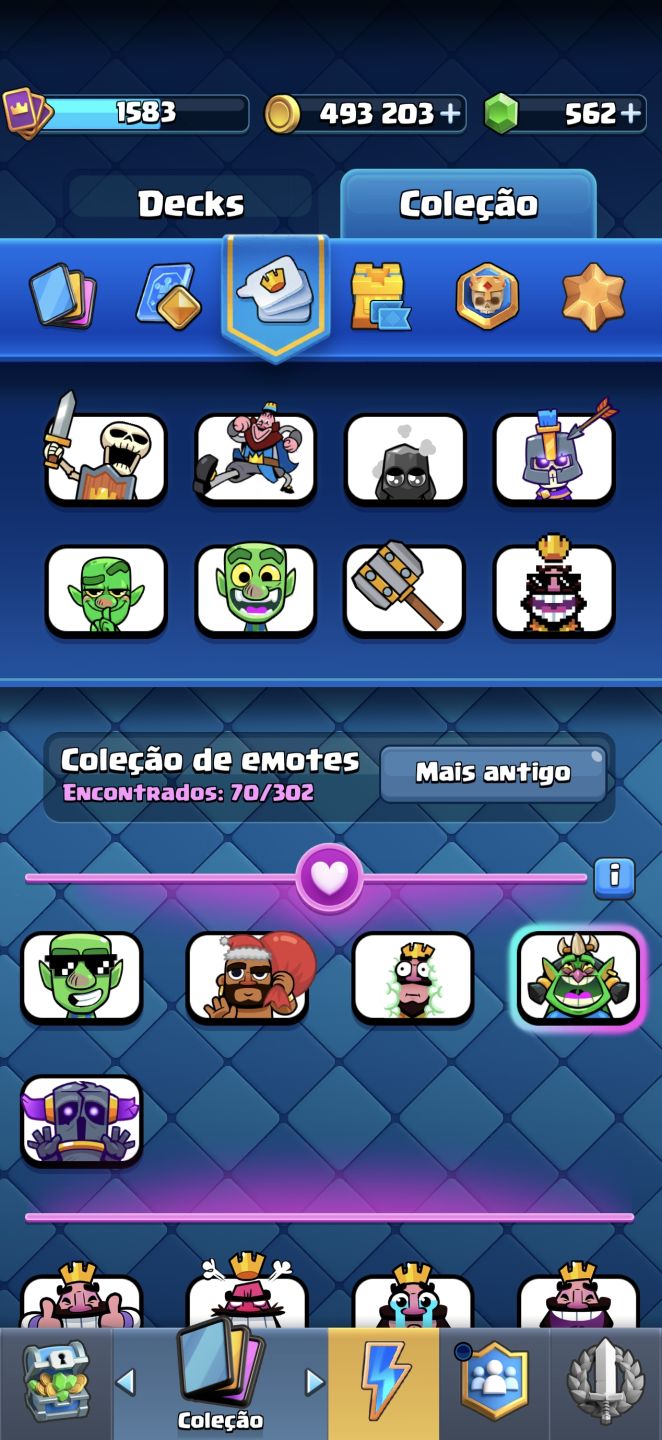 CONTA CLASH ROYALE TOP 10.106 TROFÉUS |CARTAS NÍVEL 15|493K DE OURO + 562 GEMAS