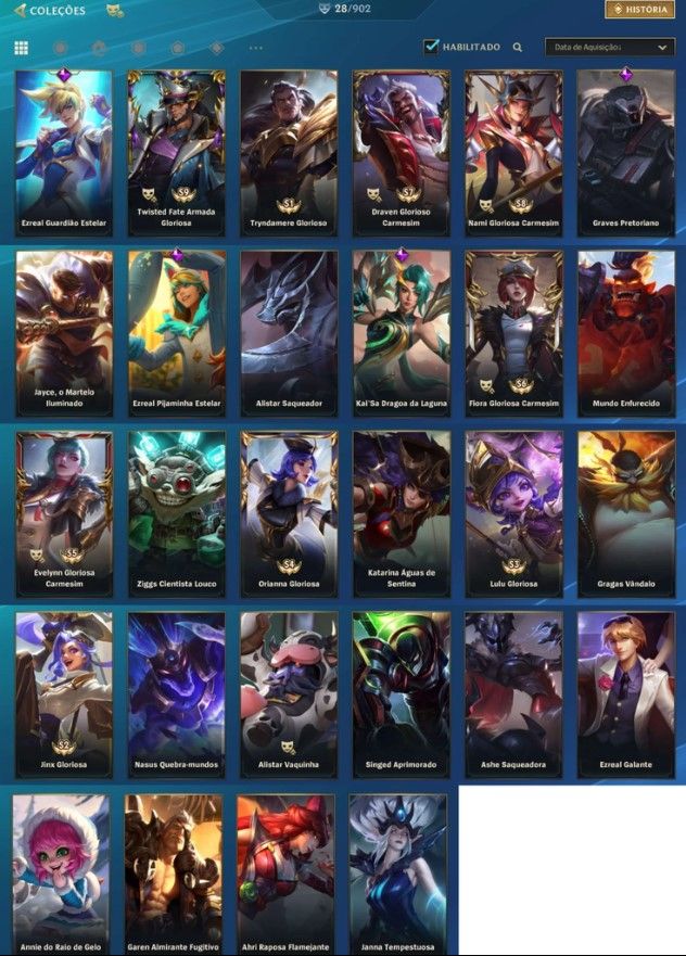 [ENTREGA AUTOMÁTICA] CONTA LOL E WILD RIFT 280 SKINS GOLD 4 97% WR 29W 1L