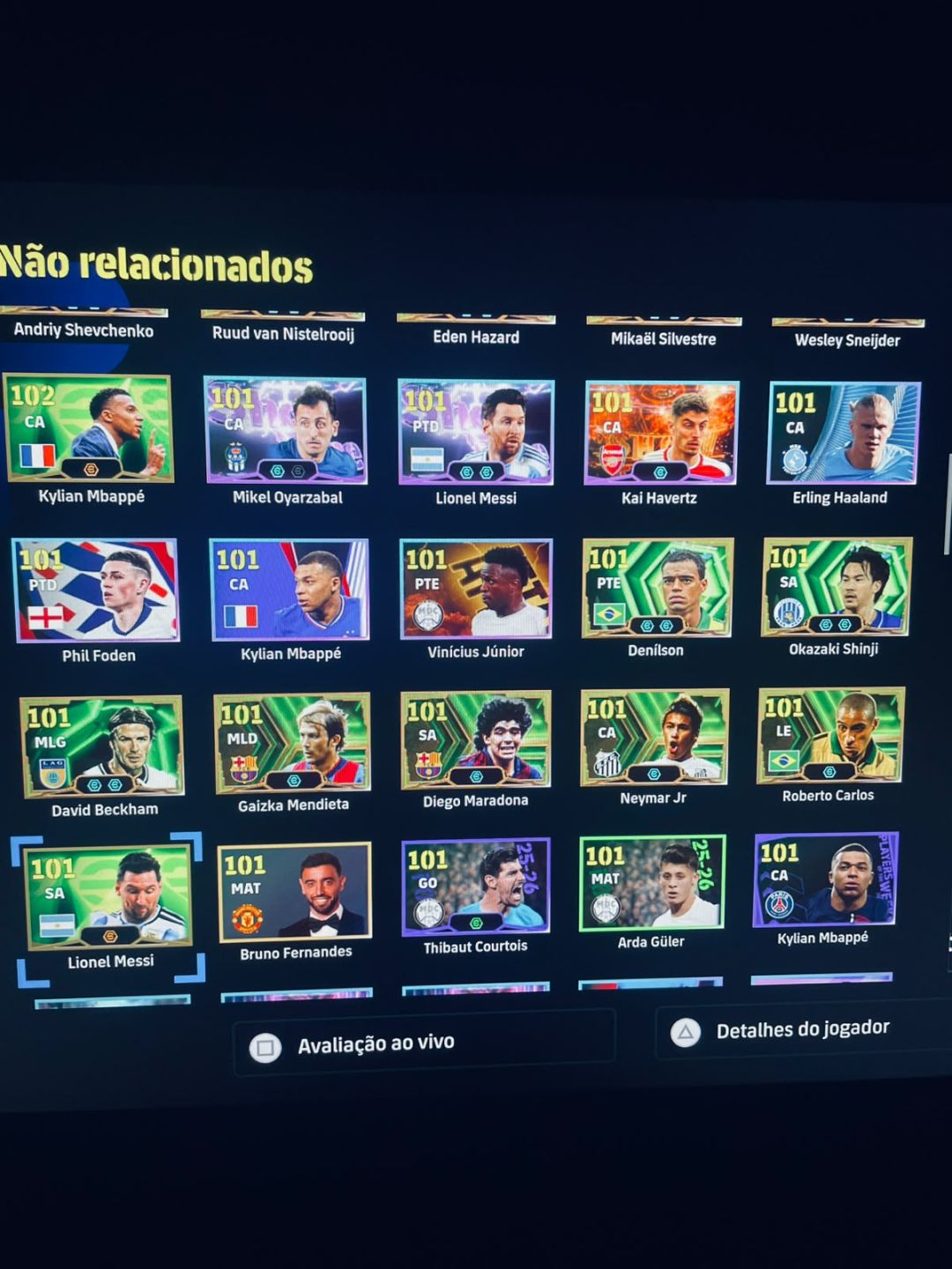 Conta de efootball (ps4,ps5) haaland 108 e mais ps plus na conta
