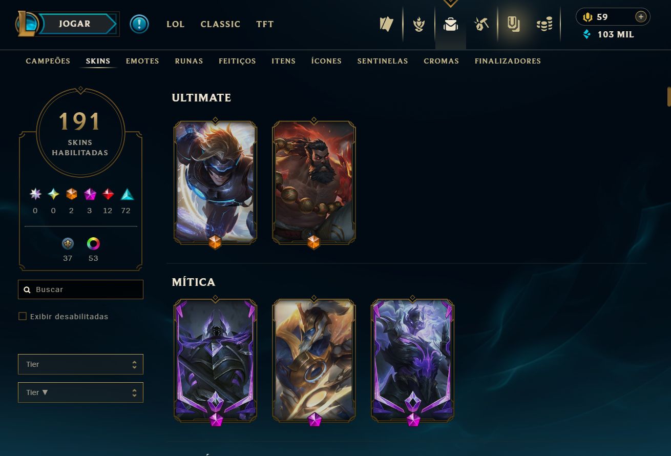 CONTA GOLD IV - 191 SKIN - FULL CHAMP + PREÇO BAIXISSIMO! - 100% SEGURA!