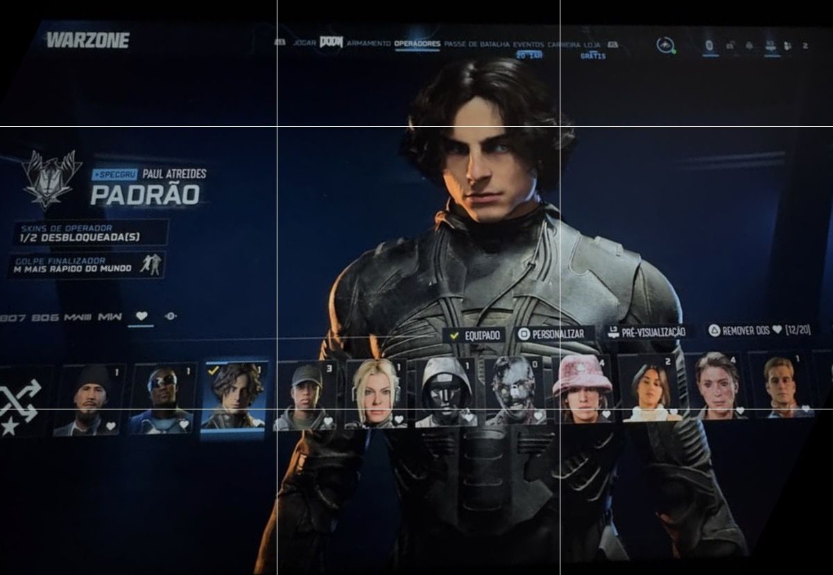 CONTA WARZONE PAUL ATREIDES, CAPITÃO PÁTRIA, TREM-BALA, SNOOPDOG, O LÍDER E MT++