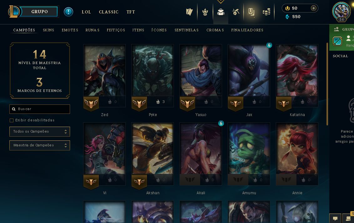 LOL SMURF | ESCOLHA SUA CONTA | ATÉ 45 SKINS | RANQUEADA LIBERADA