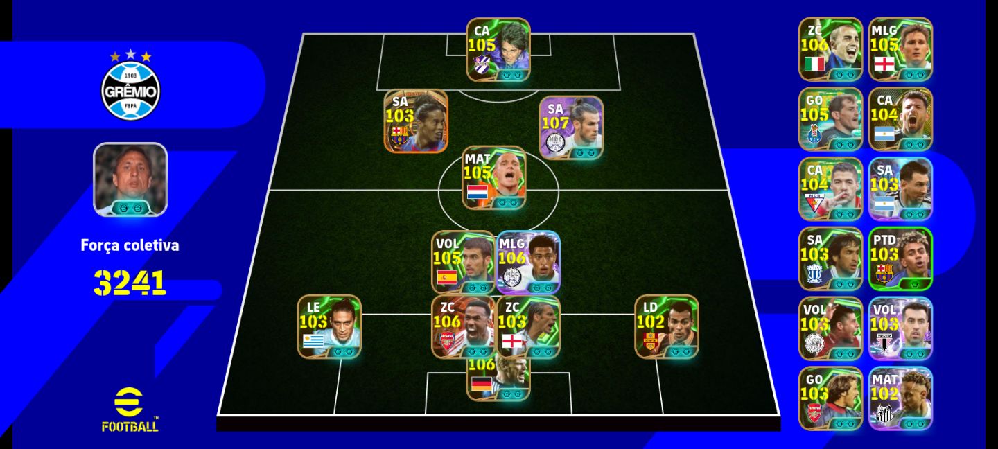 Conta eFootball 3241 | Elenco 103+ | Jogadores Especiais