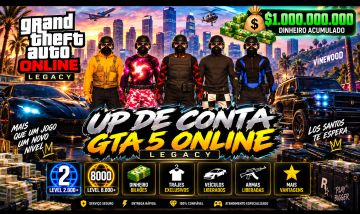 UP DE CONTAS GTA 5 ONLINE -PC- PACOTES DE DINHEIRO + TRAJES + DESBLOQUEIO GERAL
