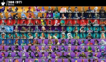 CONTA FORTNITE STACKED 388 SKINS | VÁRIAS PICARETAS & SKINS TRYHARDS