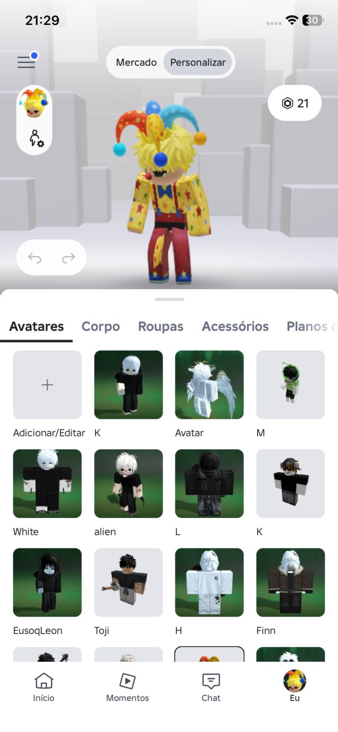 CONTA DE ROBLOX COM SKINS UNISSEX