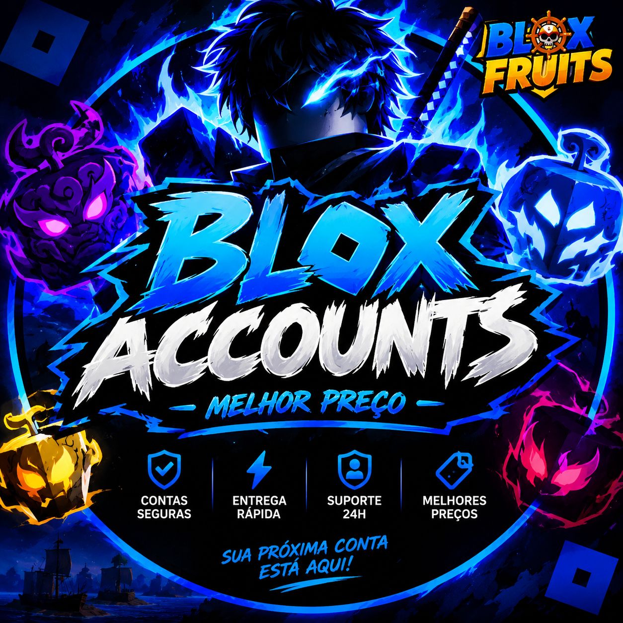 CONTAS BLOX FRUITS| MELHORES CONTAS VENHA GARANTIR A SUA