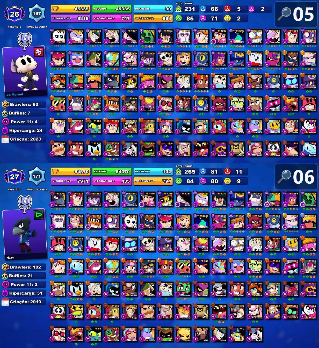 [SKINS RARAS] CONTA PROFISSIONAL BRAWL STARS - CONTAS FULL ACESSO PERMANENTE