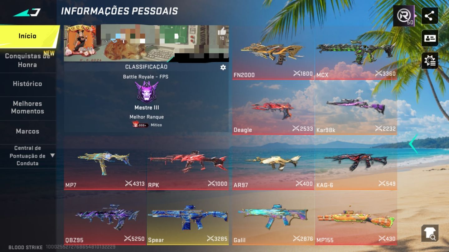 CONTA INSANA BLOOD STRIKE | +5 ETERNAS | +15 ULTRAS | CONTA DE STREAMER
