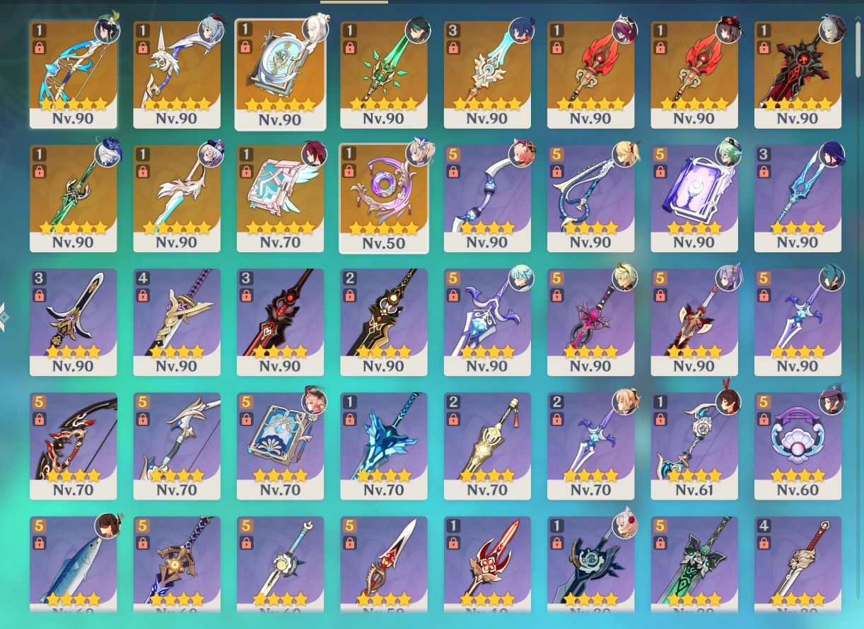 CONTA AR 58 | RAIDEN C2 | FURINA+JADE | HUTAO C1 +2xHOMA | 12 T5