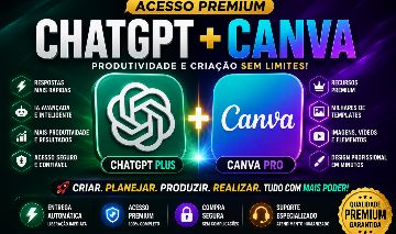 CHATGPT PLUS + CANVA MELHOR PRECO ENTREGA IMEDIATA SUPORTE TOTAL
