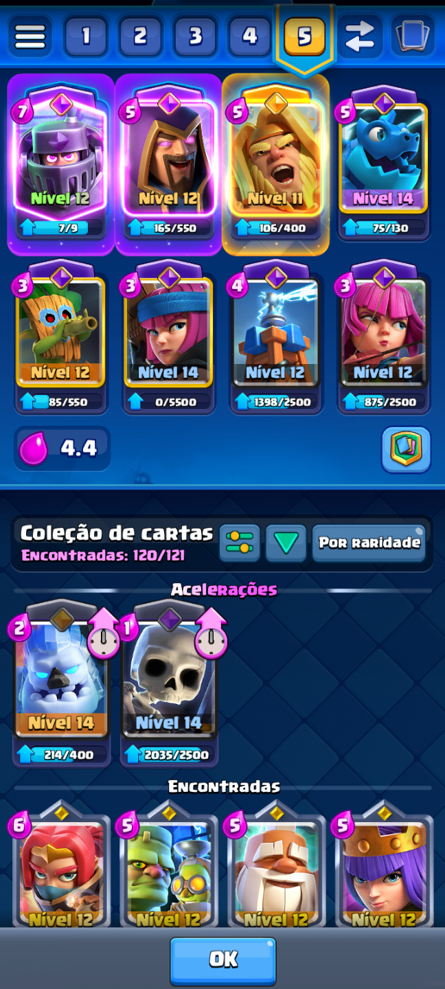 Conta clash Royale lv 42 Arena 21 8.000 troféu