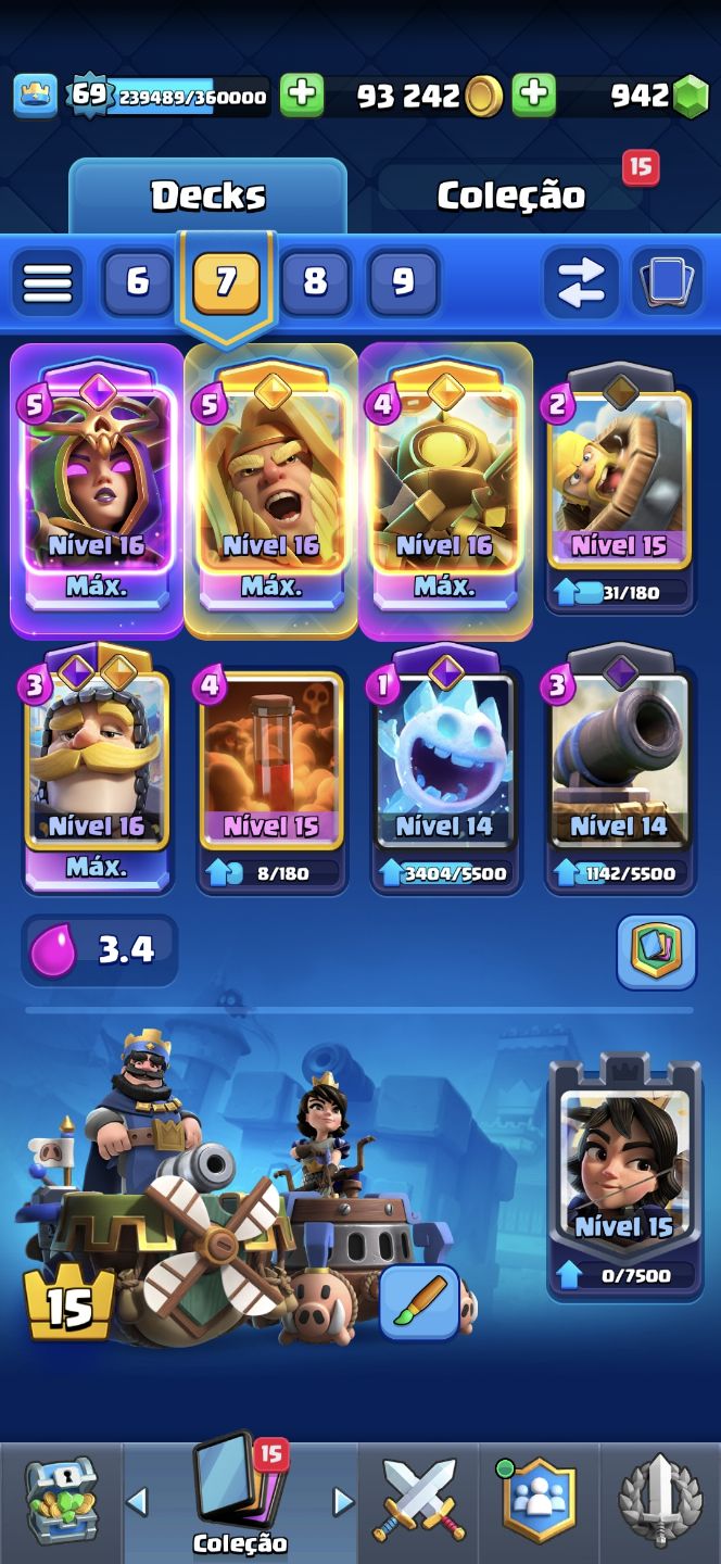 Conta clash royale mt bem updada 11k+trofeus