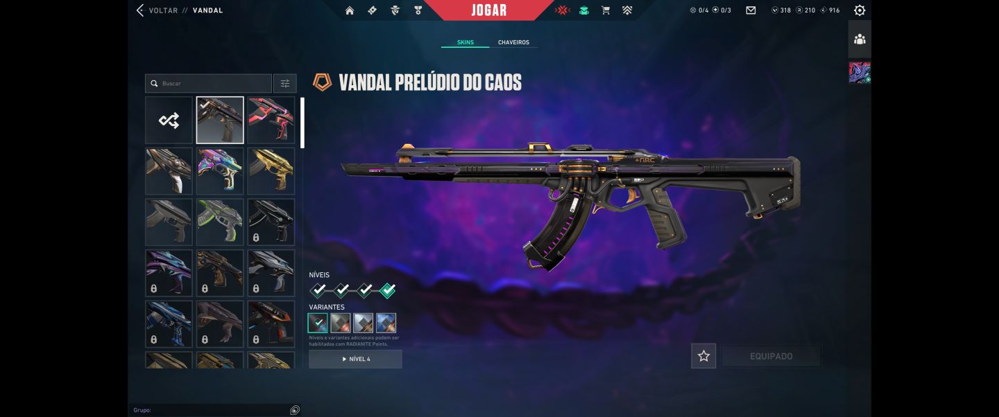 CONTA VALORANT com várias skins. R$1330.80 gasto na conta