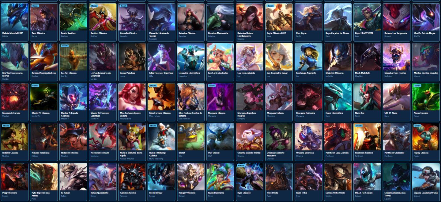 LEAGUE OF LEGENDS 208 SKINS NIVEL 372 TODOS CAMPEOES UNRANKED