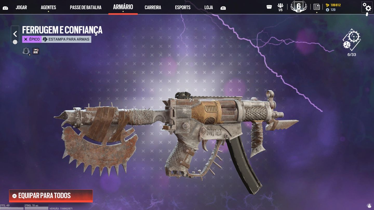 Conta level 50 Para todas as plataformas, 112k credibilidade e 120 créditos r6